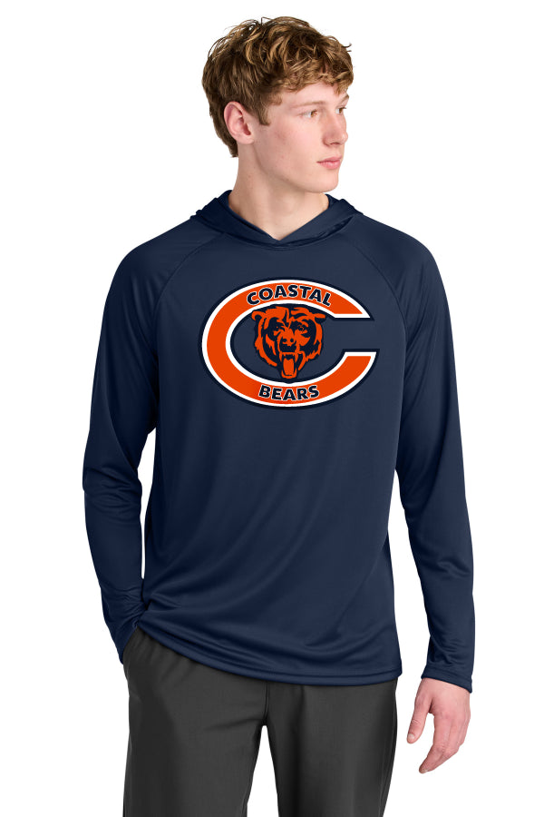 Del Mar Coastal Bears Cooling Performance Long Sleeve Hooded Tee A4N3409