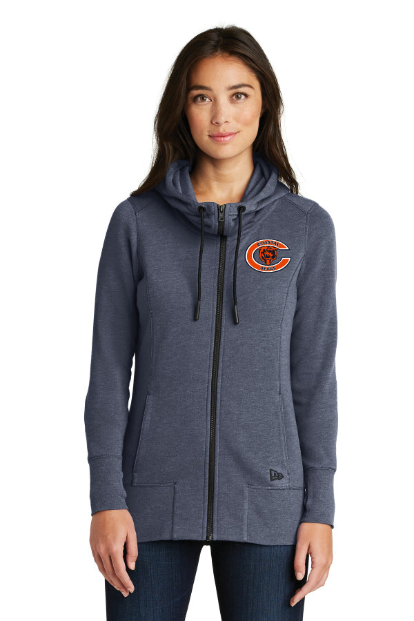 Del Mar Coastal Bears Women's Tri-Blend Fleece Full-Zip Hoodie. LNEA511