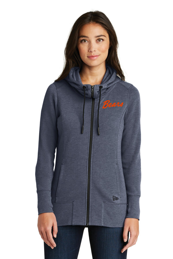 Del Mar Coastal Bears Women's Tri-Blend Fleece Full-Zip Hoodie. LNEA511