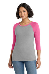 District Women's Perfect Tri 3/4-Sleeve Raglan DM136L