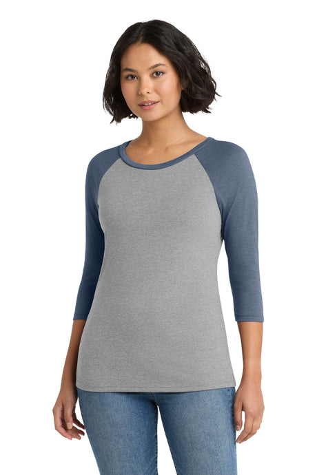 District Women's Perfect Tri 3/4-Sleeve Raglan DM136L